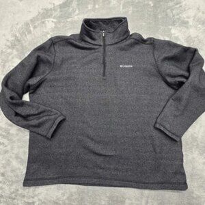 Columbia Sportwear 1/4 Zip Pull-Over, Mens XXL, Black, Front Logo, Clean!‎